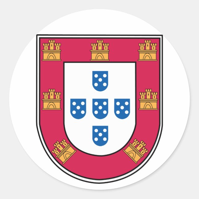Sticker Rond Bouclier portugais (Devant)