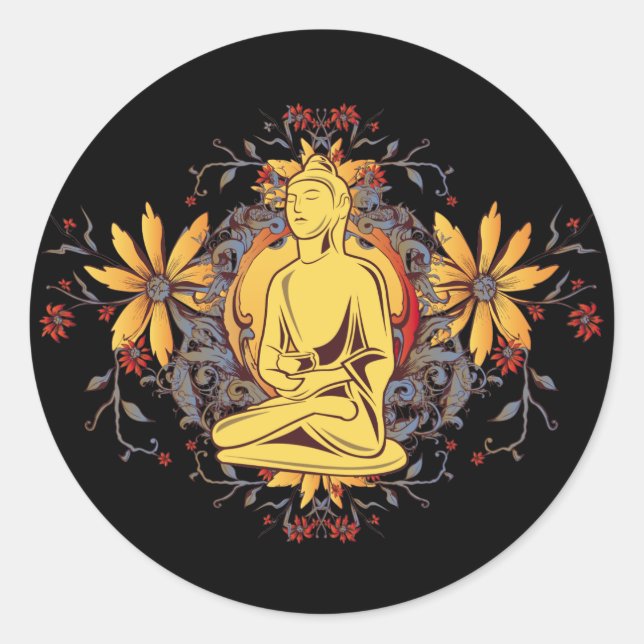 Sticker Rond Bouddha de médecine en méditation (Devant)