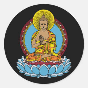 Sticker Rond Bouddha Dharmachakra
