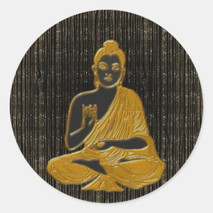 Sticker Rond Bouddha doré