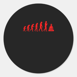 Sticker Rond Bouddha Spirituel Bouddhiste Développement Cadeau