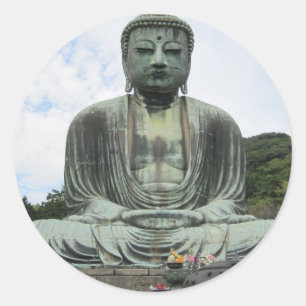 Sticker Rond Bouddha Statue Bouddhisme