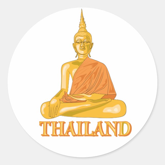Sticker Rond Bouddha thaïlandais (Devant)