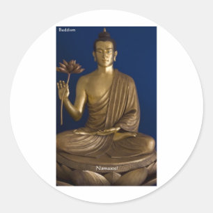 Sticker Rond Bouddhisme "Namaste" Cadeaux Cartes de Mugs Tee - 