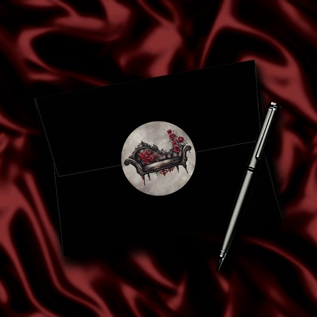 Sticker Rond Boudoir Chaise | Canapé-lit victorien d'évanouisse (Créateur téléchargé)