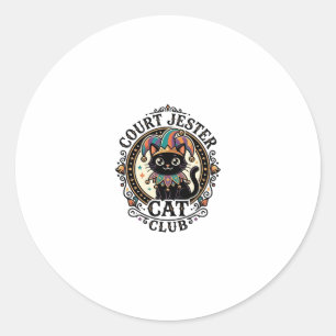 Sticker Rond Bouffon de cour Chat Design amusant pour amateur d
