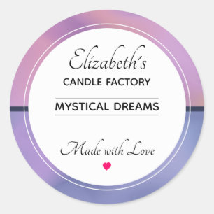 Sticker Rond Bougie Abstraite moderne violet et rose Biz