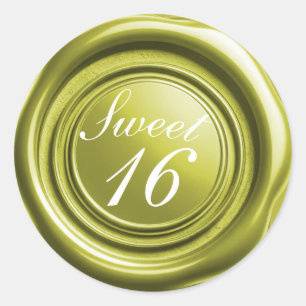 Sticker Rond Bougie Chartreuse Cire Sceau Goutte Douce Mariage