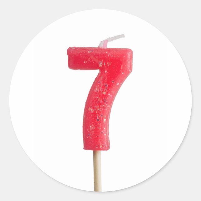 Sticker Rond Bougie d'anniversaire numéro 7 (Devant)