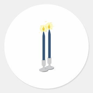Sticker Rond Bougie de Chabbat