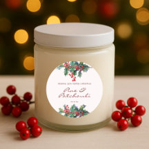 Bougie de Noël Holly Berry moderne