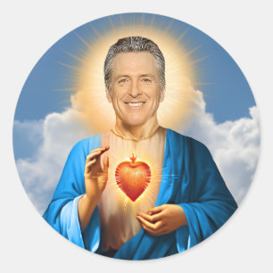 Sticker Rond Bougie de prière Saint Gavin Newsom