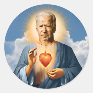 Sticker Rond Bougie de prière Saint Joe Biden