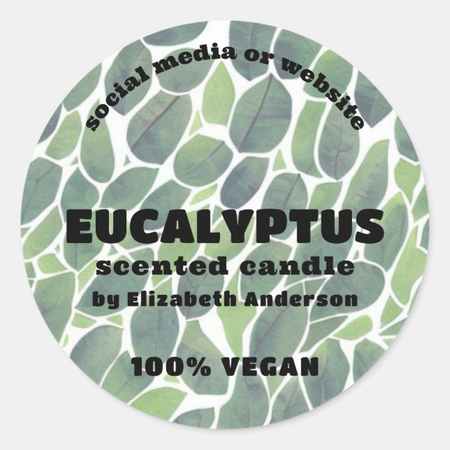 Sticker Rond Bougie Eucalyptus (Devant)