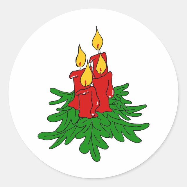 Sticker Rond bougies de noël (Devant)