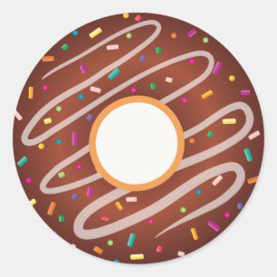 Sticker Rond Bouillie de chocolat avec arrosage arc-en-ciel