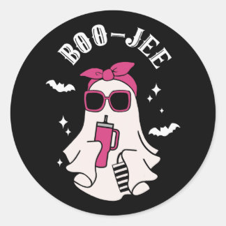 Sticker Rond Boujee Boo-jee Cute Ghost Saison Éffrayante Hallow