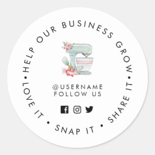 Sticker Rond Boulangerie Aidez notre entreprise à croître Média