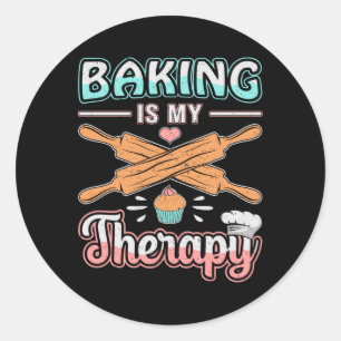 Sticker Rond Boulangerie Baker Pain Bake Thérapie de gâteau Idé