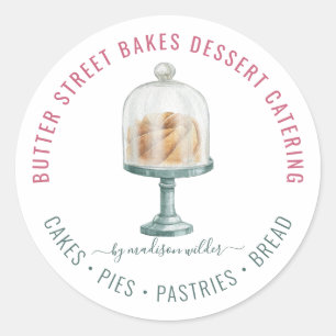 Sticker Rond Boulangerie Baker pâtisserie Chef Aquarelle Produi