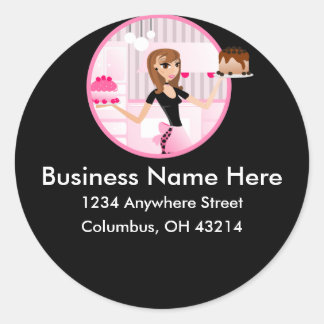 Sticker Rond Boulangerie/boulangerie/pâtisserie Chef Retourner 