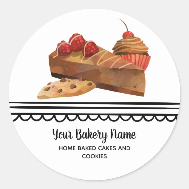 Sticker Rond Boulangerie Business Dessert Emballage Produit (Devant)