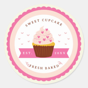 Sticker Rond Boulangerie Cupcake