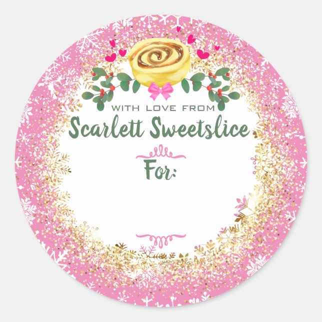 Sticker Rond Boulangerie de cannelle de Noël à (Devant)