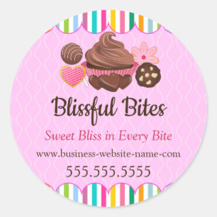 Sticker Rond Boulangerie de desserts agrafés