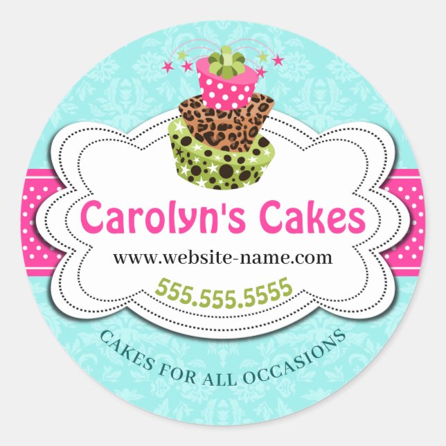Sticker Rond Boulangerie de gâteau Whimsical (Devant)