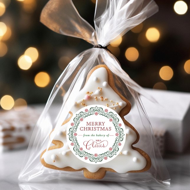 Sticker Rond Boulangerie de Mme Claus Fêtes de Noël (Créateur téléchargé)