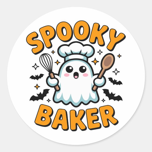 Sticker Rond Boulangerie éffrayante - Cuisson d'Halloween Fantô (Devant)