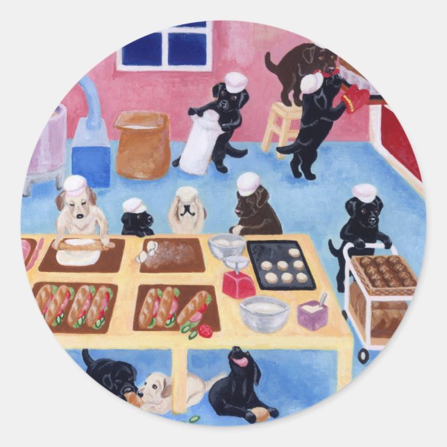 Sticker Rond Boulangerie Labradors (Devant)