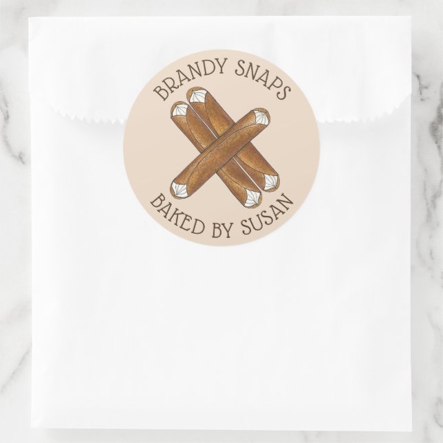 Sticker Rond Boulangerie Maison Brandy Snacks Anglais (Sac)