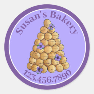 Sticker Rond Boulangerie pâtisserie Chef Croquembouche Mariage