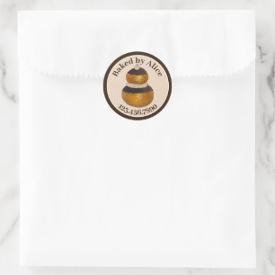 Sticker Rond Boulangerie Pâtisserie Chef pâtisserie Religieuse 