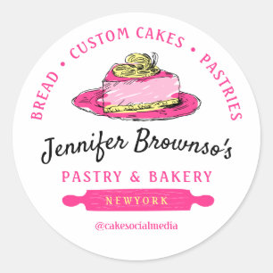 Sticker Rond Boulangerie Pâtisserie Citron fromage tranche