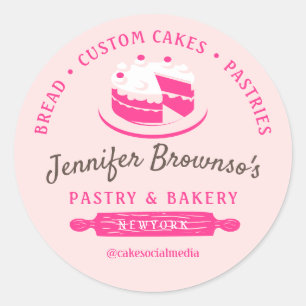 Sticker Rond Boulangerie Pâtisserie Gâteau Petit chef d'entrepr