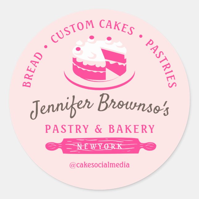 Sticker Rond Boulangerie Pâtisserie Gâteau Petit chef d'entrepr (Devant)