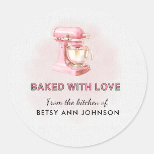 Sticker Rond Boulangerie personnalisée avec chevalets d'amour -