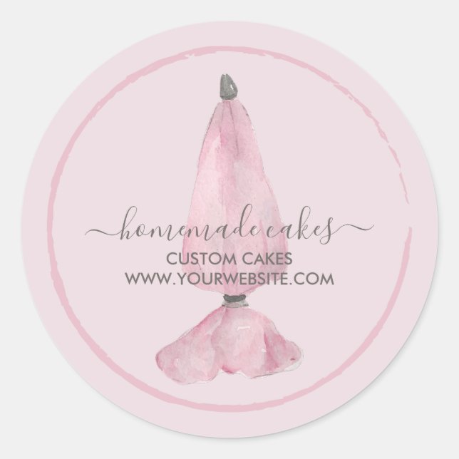 Sticker Rond Boulangerie Sac de tuyauterie Pâtisserie (Devant)