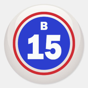 STICKER ROND BOULE B-15 DE BINGO-TEST