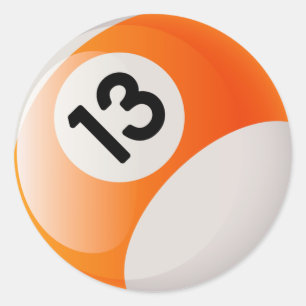 STICKER ROND BOULE DE BILLARDS DU NUMÉRO 13