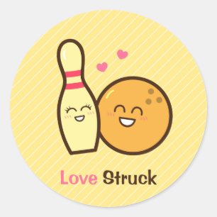 Sticker Rond Boule de bowling d'une manière amusante mignonne