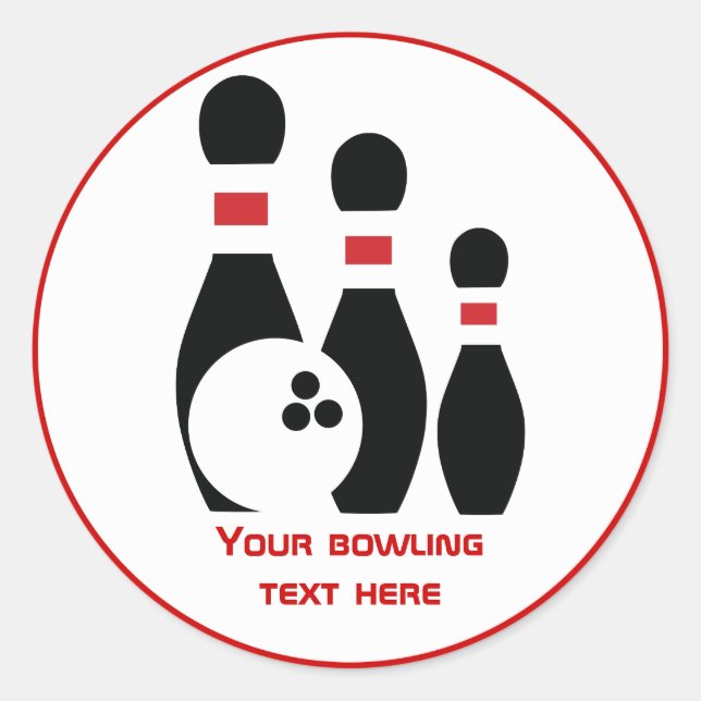 Sticker Rond Boule de bowling et broches personnalisées (Devant)