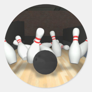Sticker Rond Boule de Bowling & Pins : Modèle 3D :