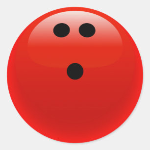 Sticker Rond Boule de bowling rouge