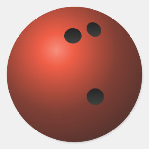 Sticker Rond Boule de bowling rouge
