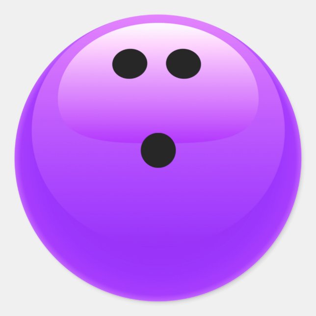 Sticker Rond Boule de Bowling Violet (Devant)