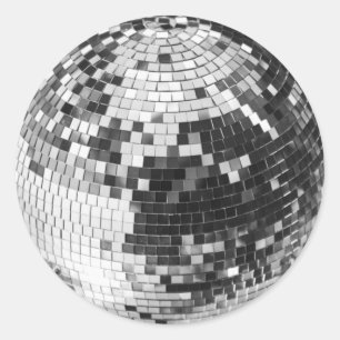 Sticker Rond Boule de disco rétro brillant parties scintillant 